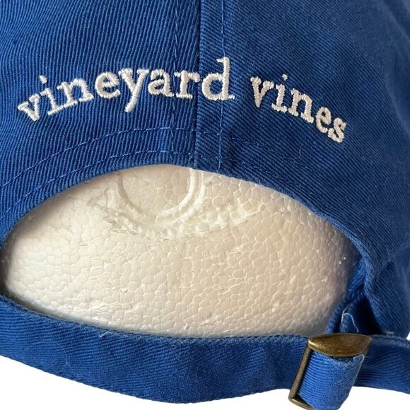 Vineyard Vines Blue Hat Embroidered Whale Adjustable Strapback Cap Classic Logo - Picture 5 of 11